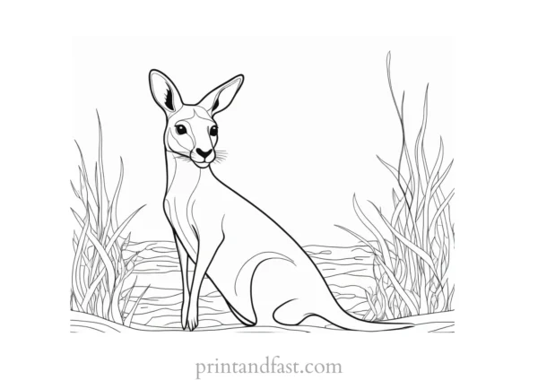 underwater kangaroo coloring page