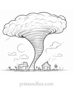 unique tornado coloring page