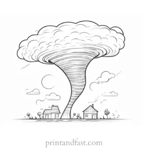 unique tornado coloring page