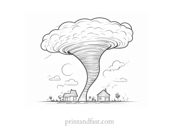 unique tornado coloring page