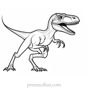 velociraptor coloring page cartoon