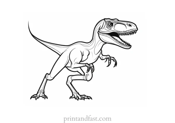 velociraptor coloring page cartoon