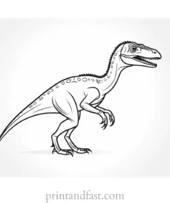 velociraptor coloring page cute