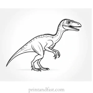 velociraptor coloring page cute