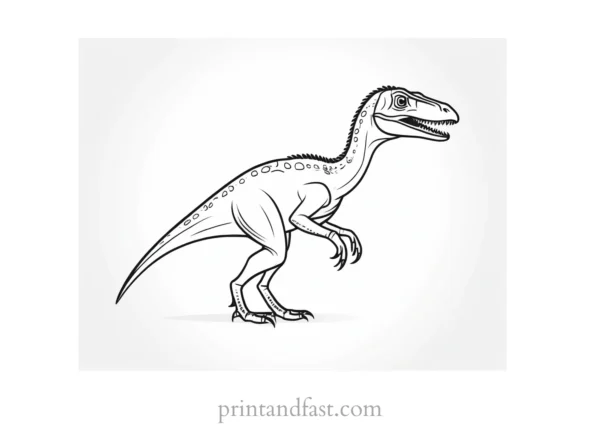 velociraptor coloring page cute