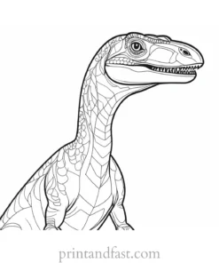 velociraptor coloring page detailed