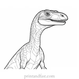 velociraptor coloring page detailed