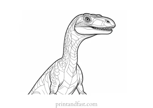 velociraptor coloring page detailed