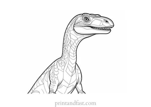 velociraptor coloring page detailed