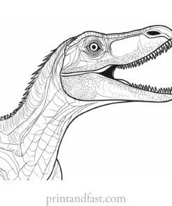 velociraptor coloring page detailed realistic