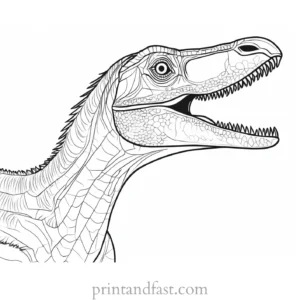 velociraptor coloring page detailed realistic