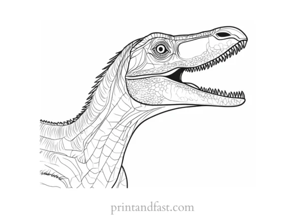 velociraptor coloring page detailed realistic