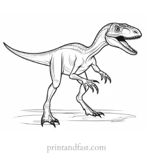 velociraptor coloring page dino