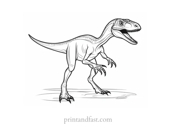 velociraptor coloring page dino