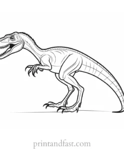 velociraptor coloring page educational