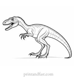 velociraptor coloring page educational