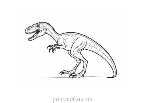 velociraptor coloring page educational