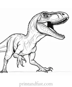 velociraptor coloring page fierce