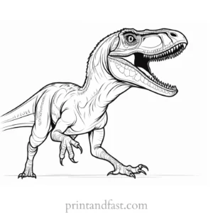 velociraptor coloring page fierce