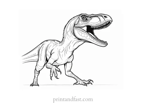 velociraptor coloring page fierce