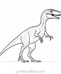 velociraptor coloring page for kids