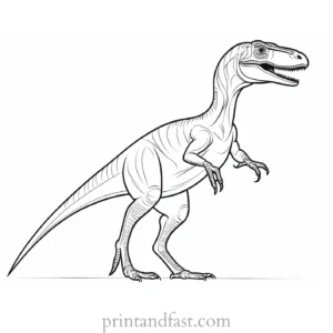 velociraptor coloring page for kids