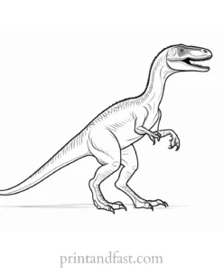 velociraptor coloring page outline