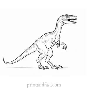 velociraptor coloring page outline