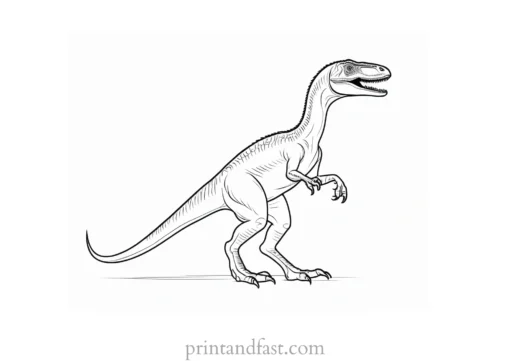 velociraptor coloring page outline