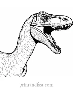 velociraptor coloring page roaring