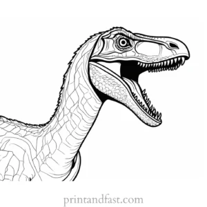 velociraptor coloring page roaring