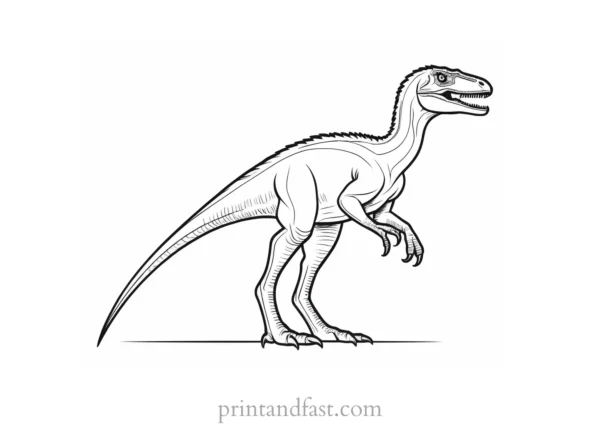 velociraptor coloring page tail