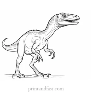 velociraptor coloring page template