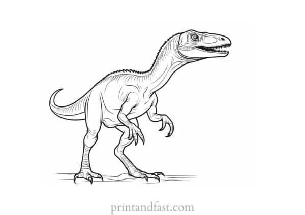 velociraptor coloring page template