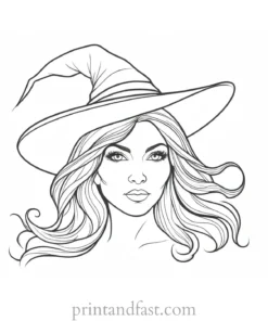 vintage Witch Coloring Page