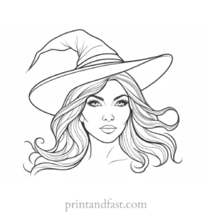 vintage Witch Coloring Page