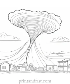 weather inspired tornado coloring page