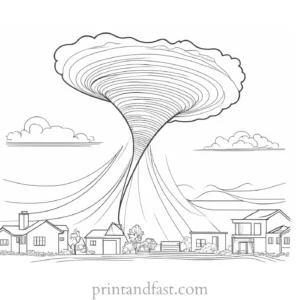 weather inspired tornado coloring page