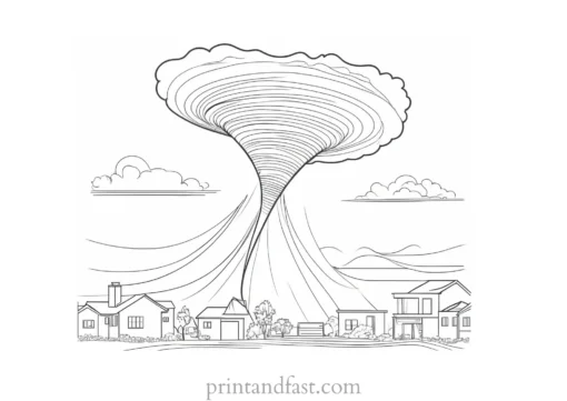 weather inspired tornado coloring page