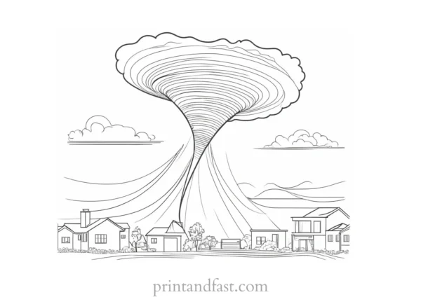 weather inspired tornado coloring page