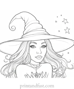 whimsical Witch Coloring Page