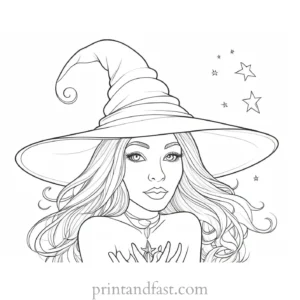 whimsical Witch Coloring Page