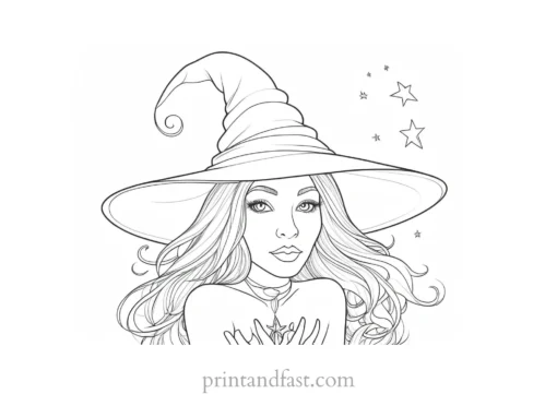 whimsical Witch Coloring Page