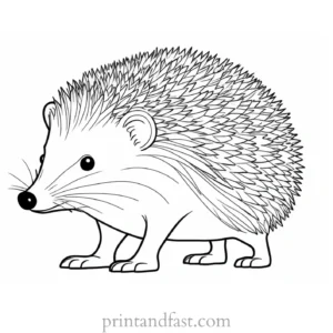 winter hedgehog coloring page