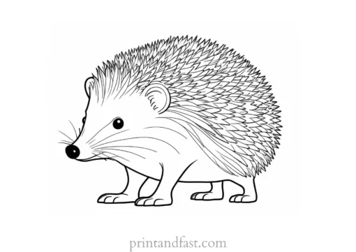 winter hedgehog coloring page