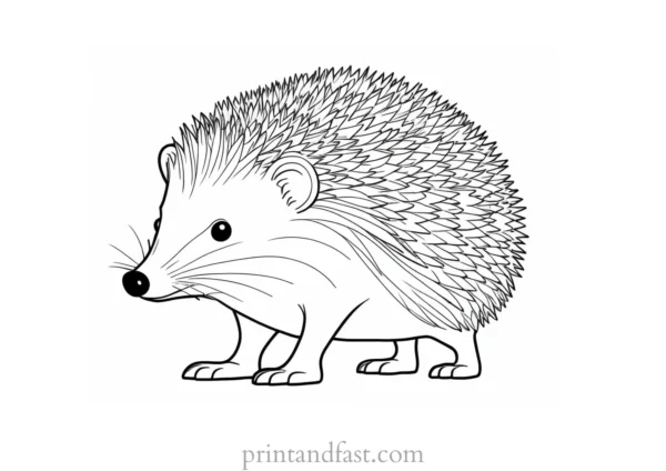 winter hedgehog coloring page