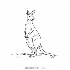 winter kangaroo coloring page