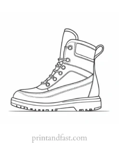 winter shoe coloring page