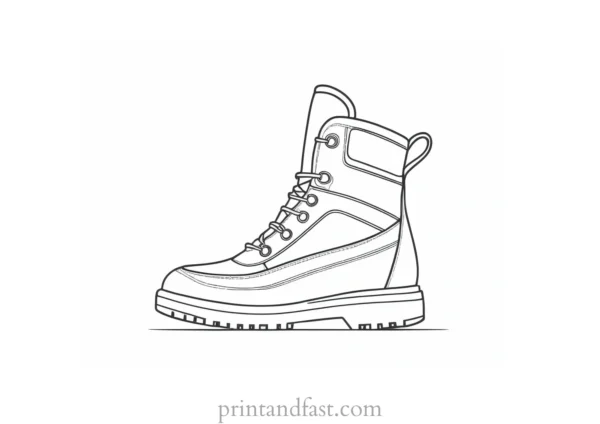 winter shoe coloring page