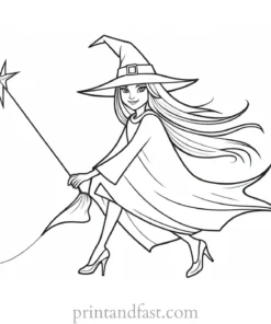 witch Coloring Page for Kids